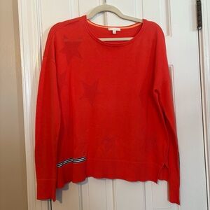 Lisa Todd Star Cotton Crewneck Sweater - Orange / Red - Small